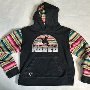 Cowgirl Hardware Colorful Serape Rodeo Graphic Girls 10/12 Pullover Hoodie
